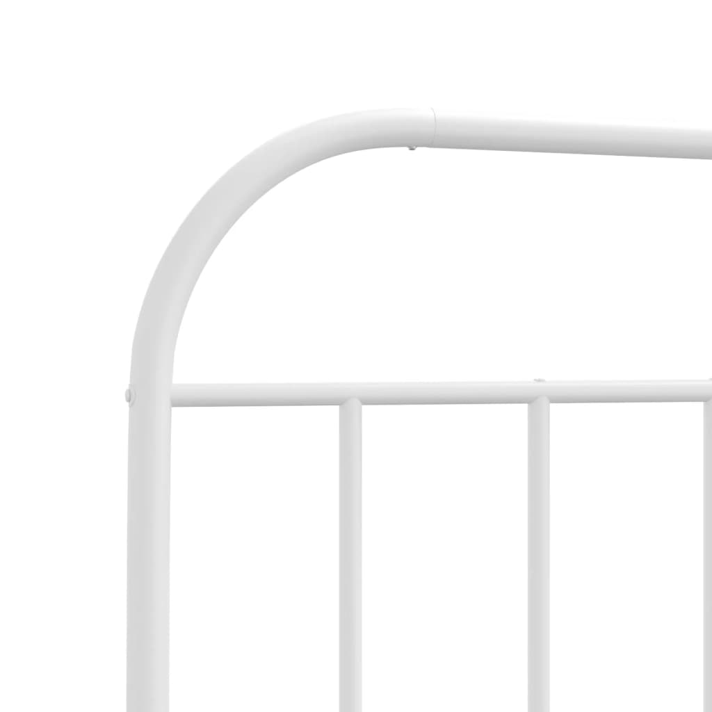 Bed frame with head and footboard metal white 90x190 cm