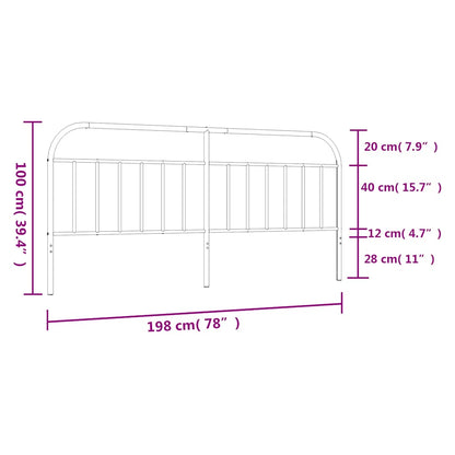Ersatz-Kopfteil Metall Weiß 193 cm