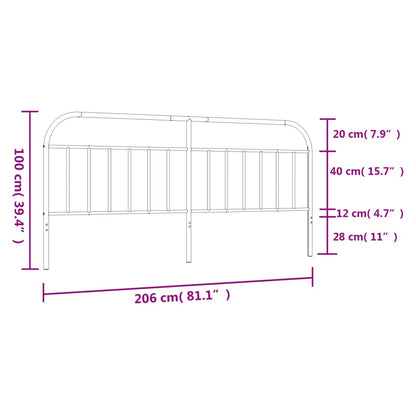 Ersatz-Kopfteil Metall Weiß 200 cm