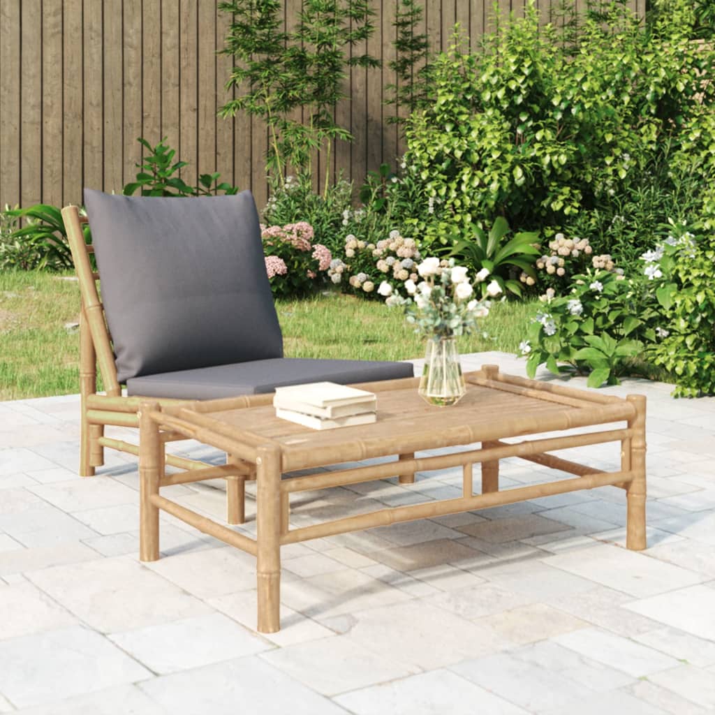 Table basse de jardin 100x55x33 cm en bambou