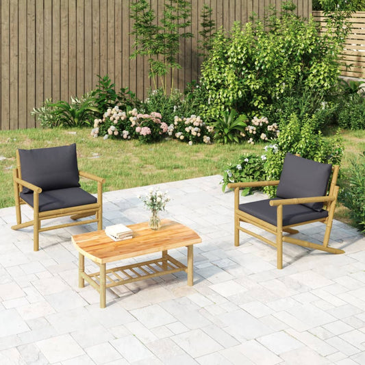 Table basse de jardin 90x55x37 cm en bambou