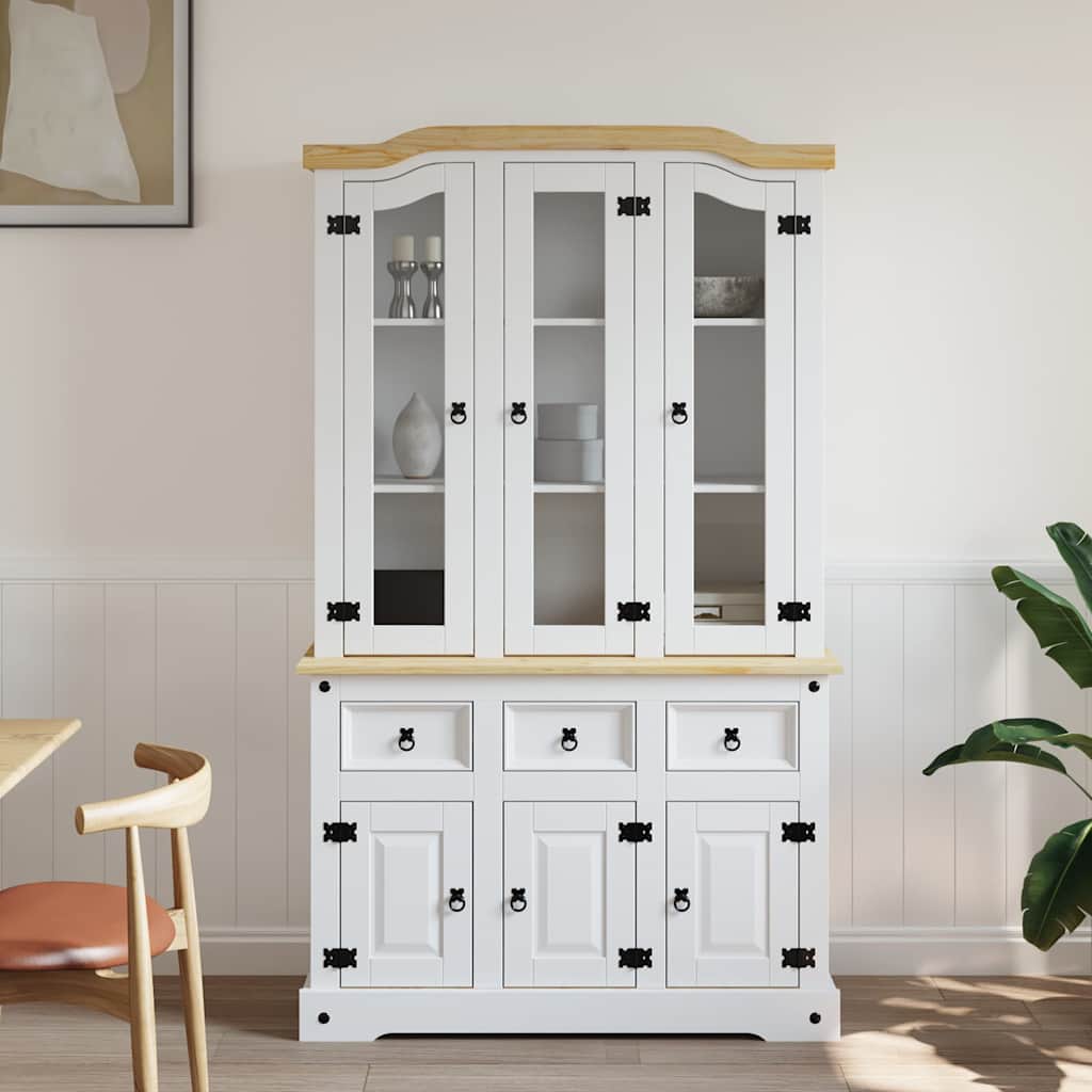 Highboard Corona 112x43x191,5 cm Massivholz Mexikanische Kiefer