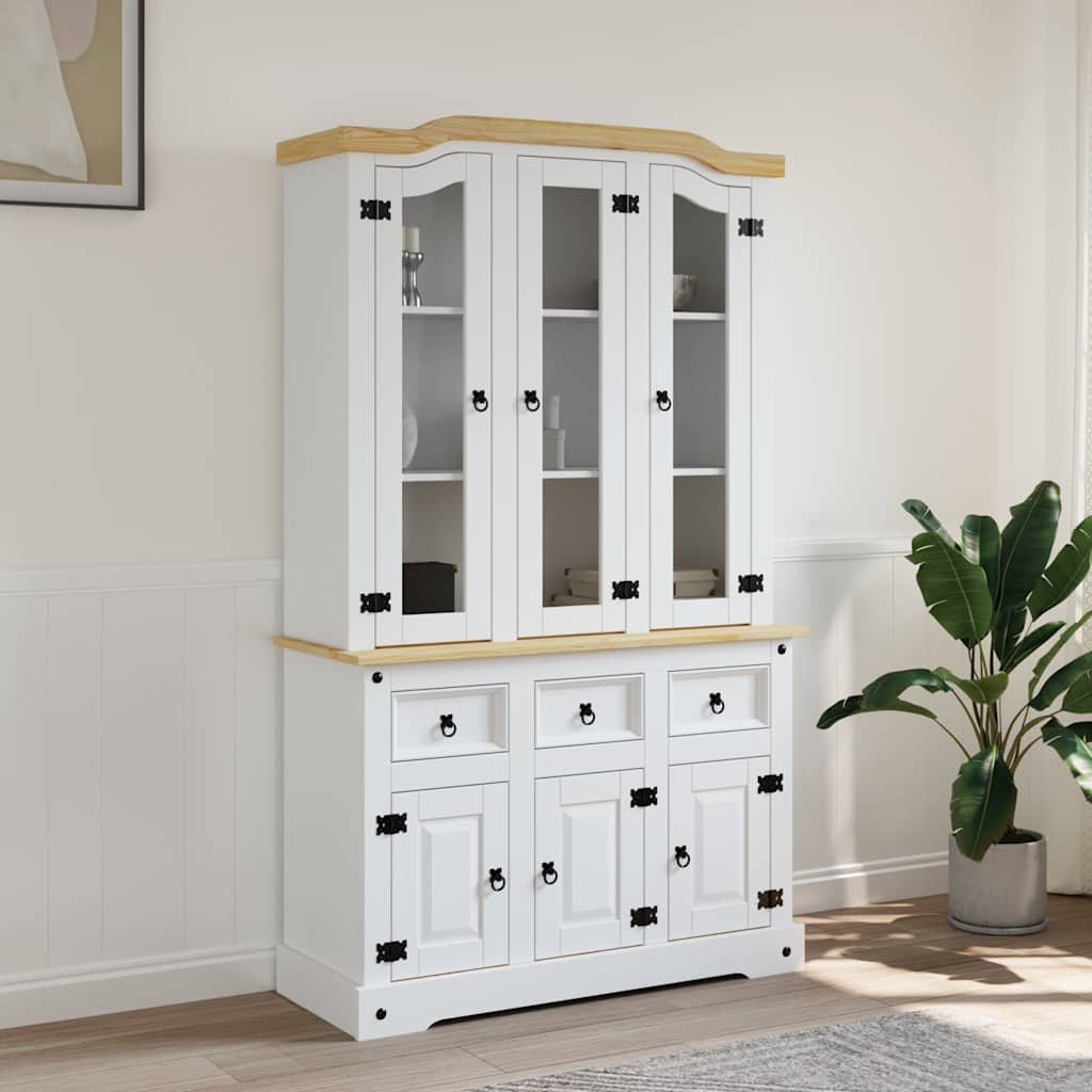 Highboard Corona 112x43x191,5 cm Massivholz Mexikanische Kiefer