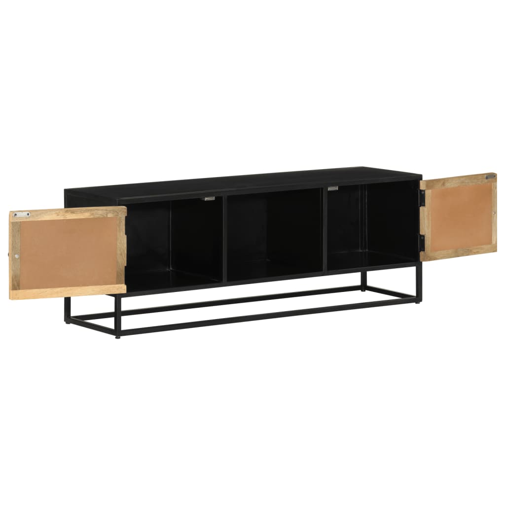 TV-Schrank 110x30x40 cm Massivholz Mango und Eisen