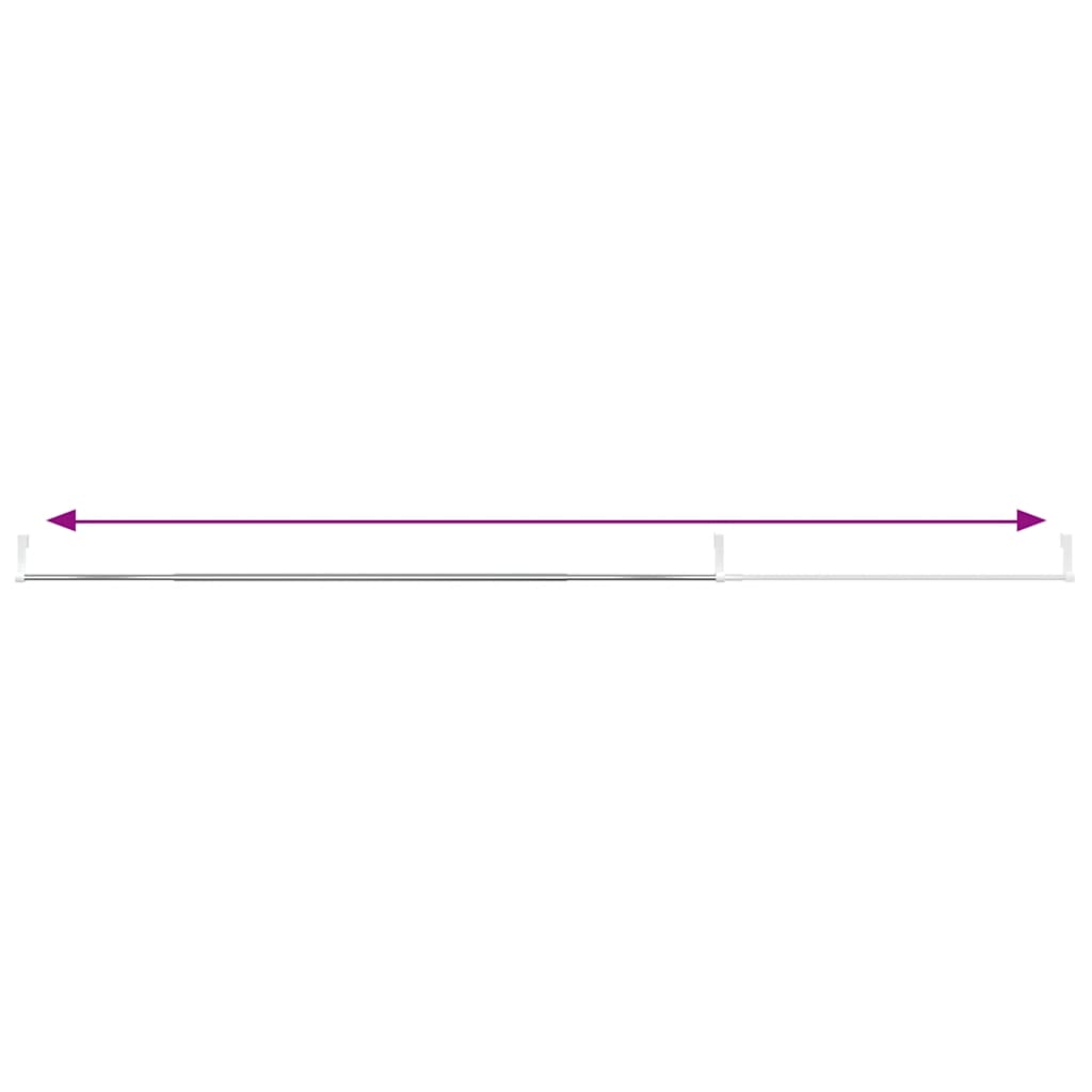 Gardinenstangen 2 Stk. Weiß und Silbern 90-135 cm Aluminium