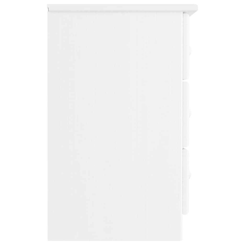Nachttisch ALTA Weiß 41x35x55,5 cm Massivholz Kiefer