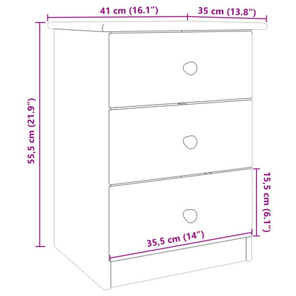 Nachttisch ALTA Weiß 41x35x55,5 cm Massivholz Kiefer