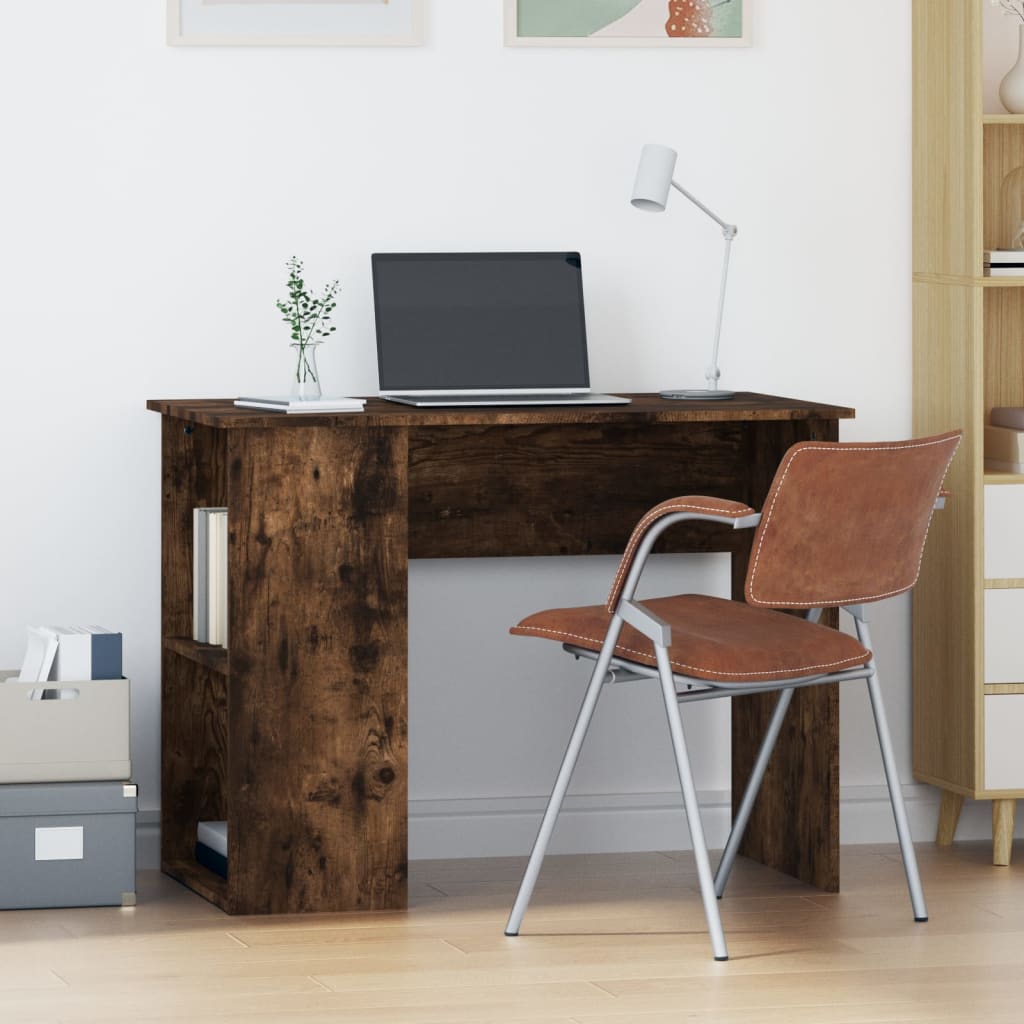 Bureau chêne fumé 100x55x75 cm matière bois