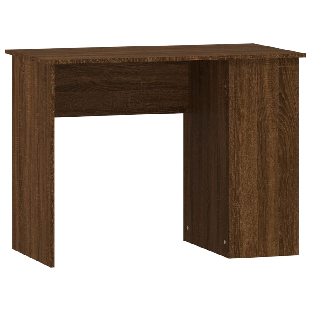 Bureau aspect chêne marron 100x55x75 cm matériau bois