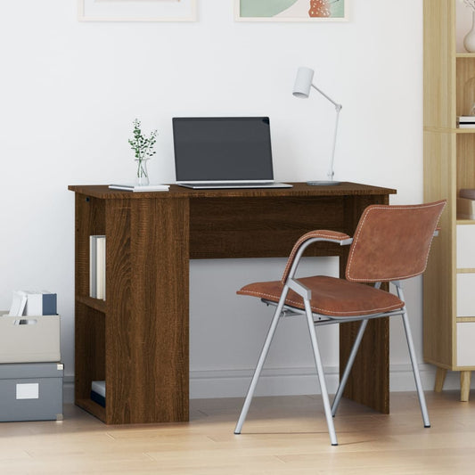 Bureau aspect chêne marron 100x55x75 cm matériau bois