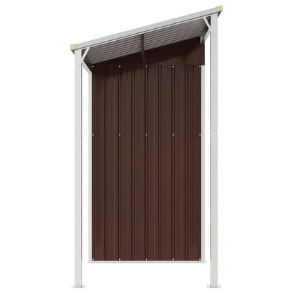 Gartenhaus mit Schleppdach Braun 277x107x181 cm Stahl