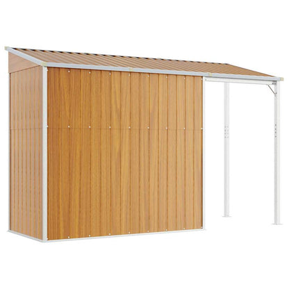 Gartenhaus mit Schleppdach Hellbraun 277x107x181 cm Stahl