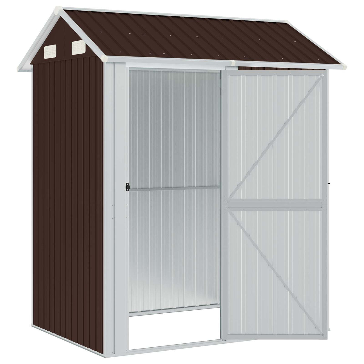Gerätehaus Braun 192x152,5x237 cm Verzinkter Stahl