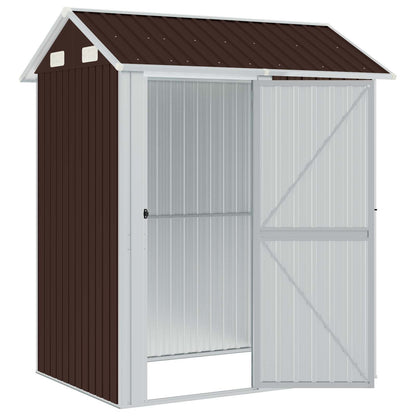 Gerätehaus Braun 192x152,5x237 cm Verzinkter Stahl