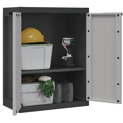 Gartenschrank Grau und Schwarz 65x37x85 cm PP