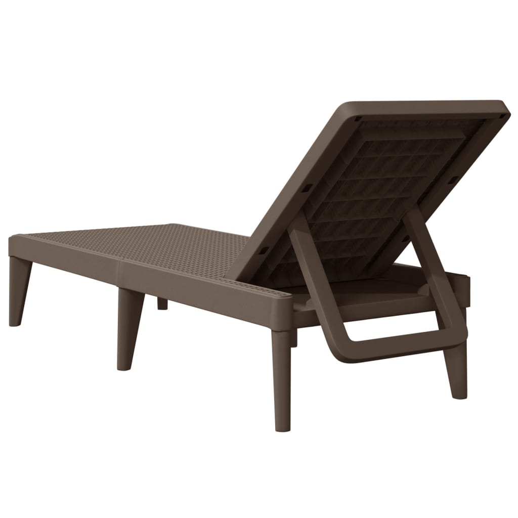 Bain de soleil marron 186x60x29 cm PP