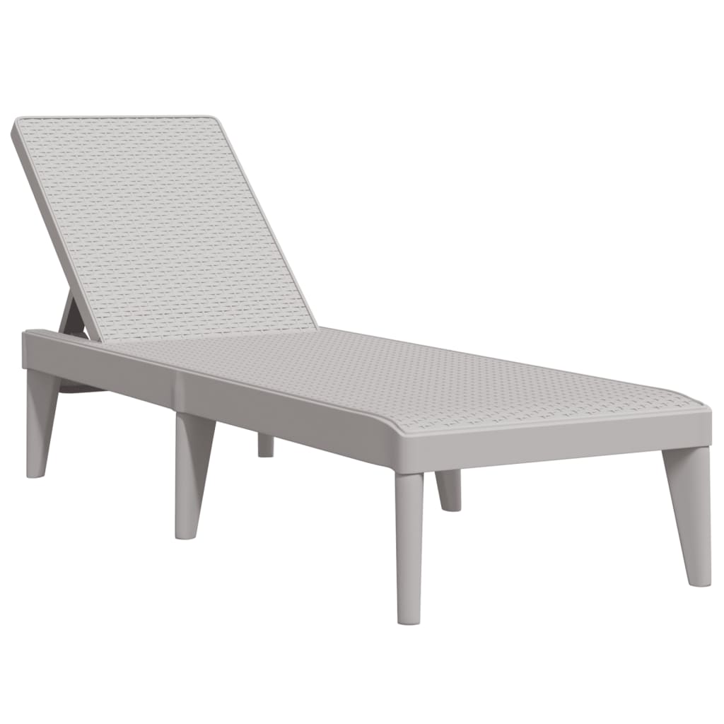 Bain de soleil gris 186x60x29 cm PP