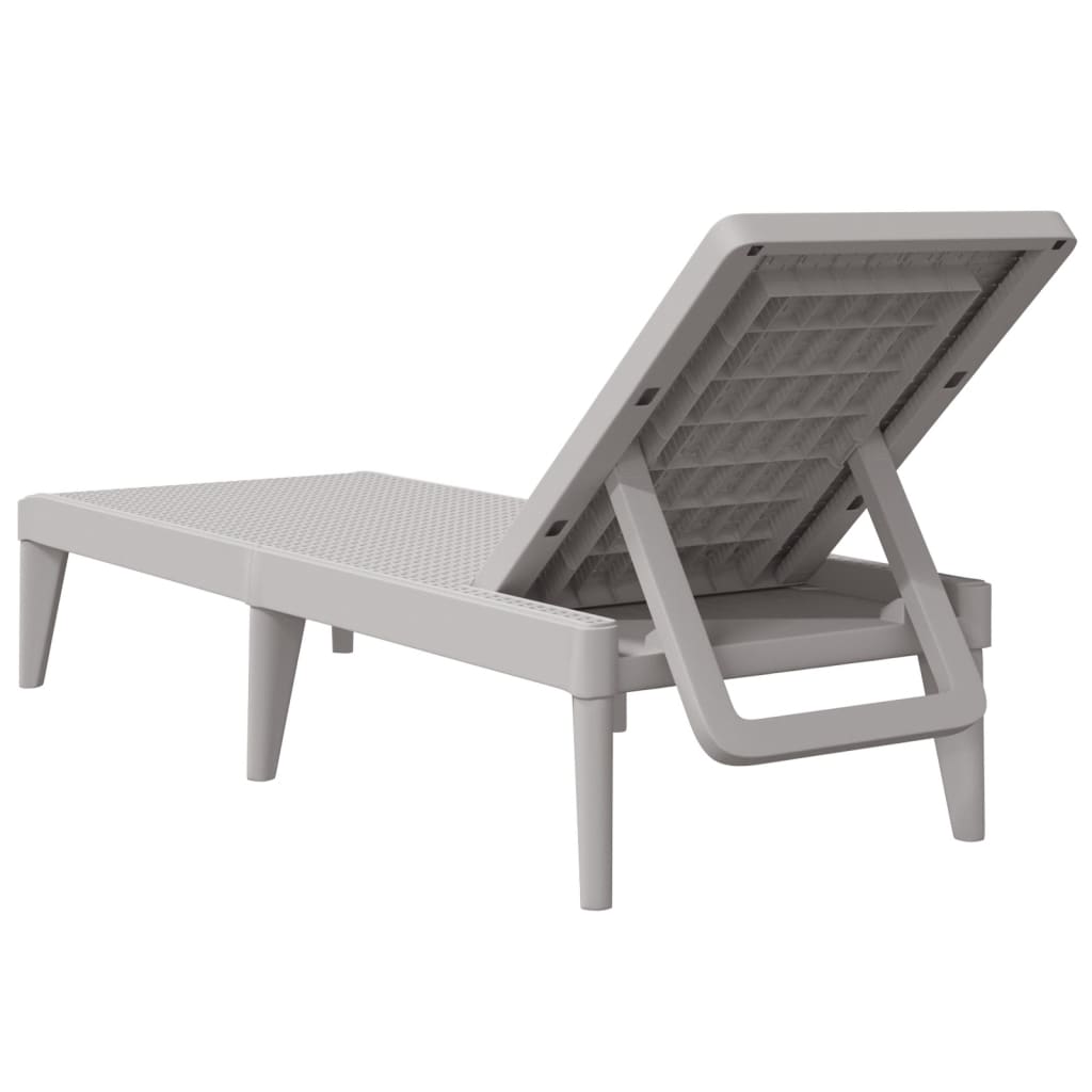 Bain de soleil gris 186x60x29 cm PP