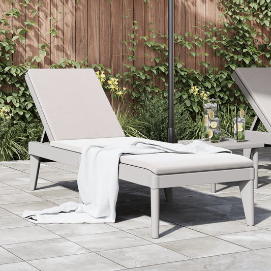 Bain de soleil gris 186x60x29 cm PP