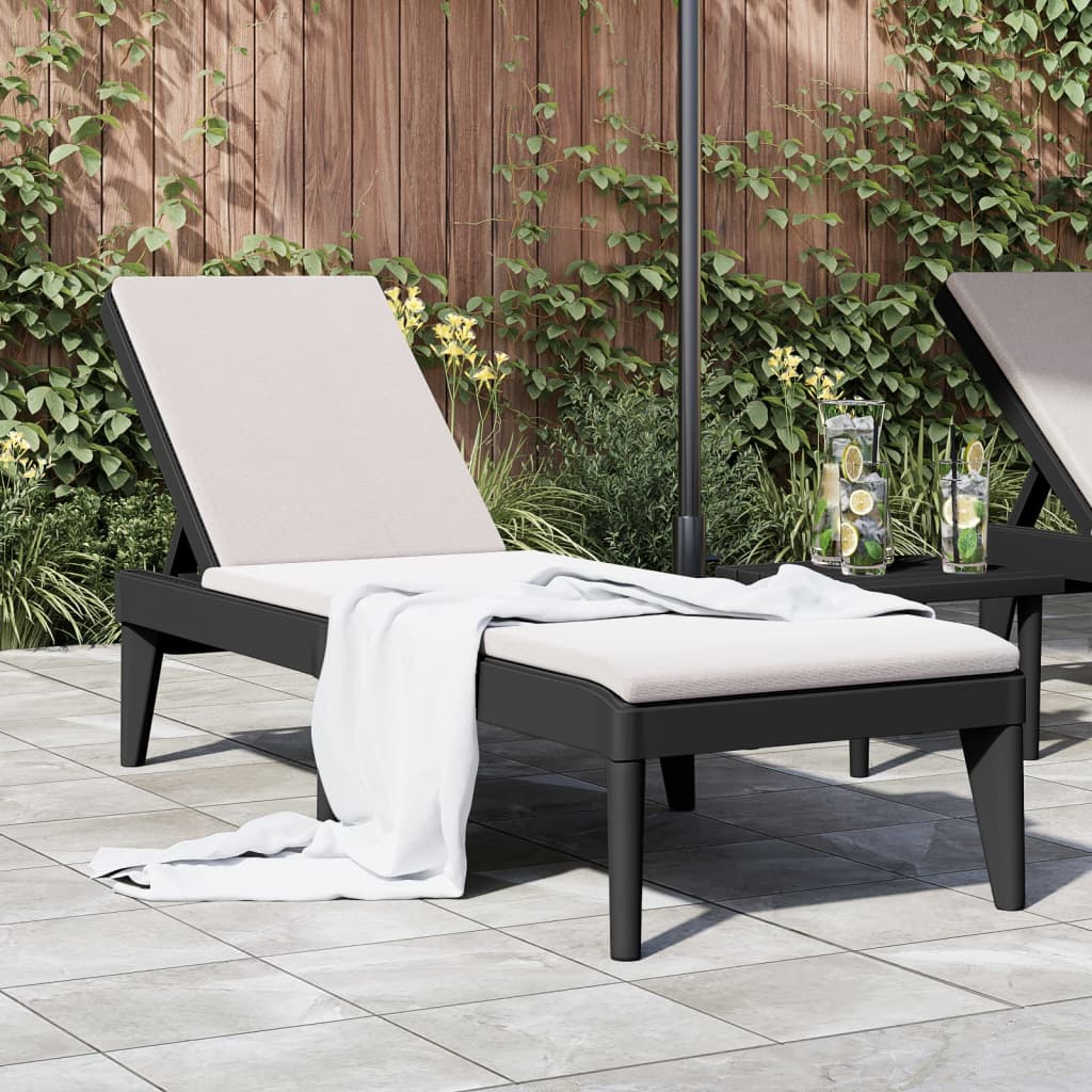 Bain de soleil anthracite 186x60x29 cm PP