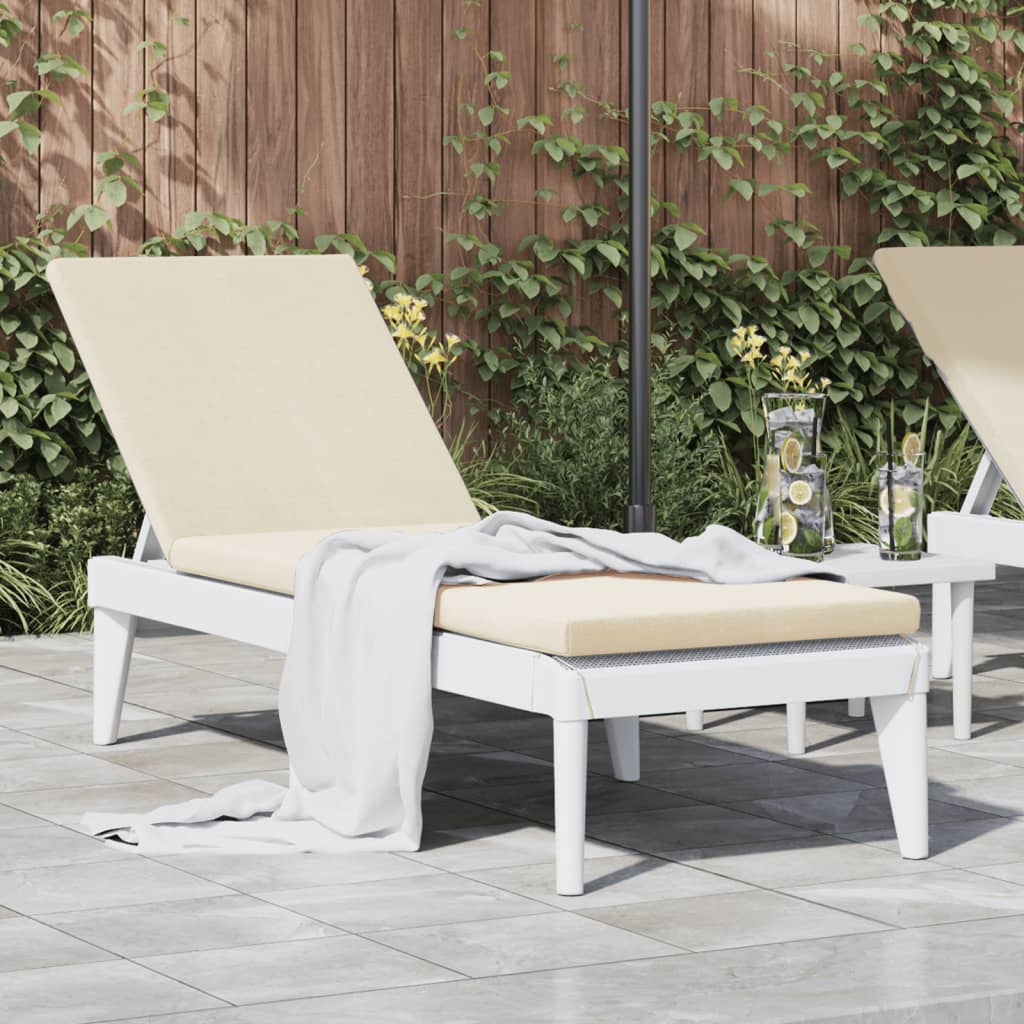 Bain de soleil avec coussin blanc 186x60x29 cm PP