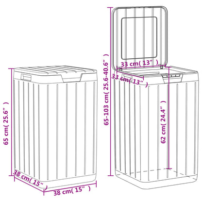 Outdoor-Mülltonne Braun 38x38x65 cm PP