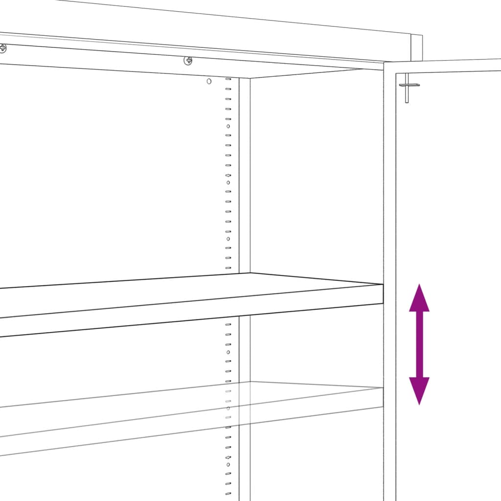 Aktenschrank Anthrazit und Weiß 90x40x180 cm Stahl