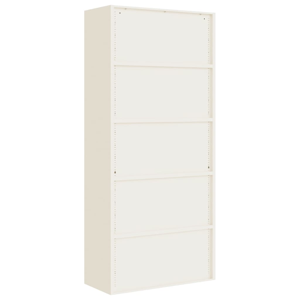Aktenschrank Weiß 90x40x200 cm Stahl