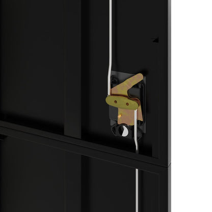 Aktenschrank Schwarz 90x40x200 cm Stahl