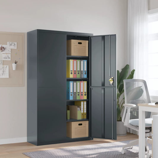 Aktenschrank Anthrazit 105x40x180 cm Stahl