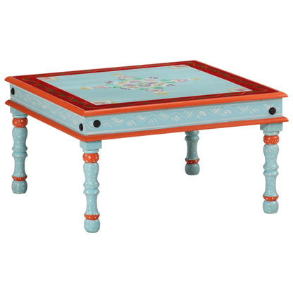 Couchtisch Blau Handbemalt Massivholz Mango