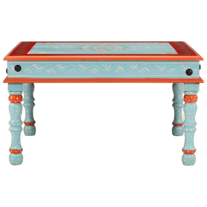 Couchtisch Blau Handbemalt Massivholz Mango