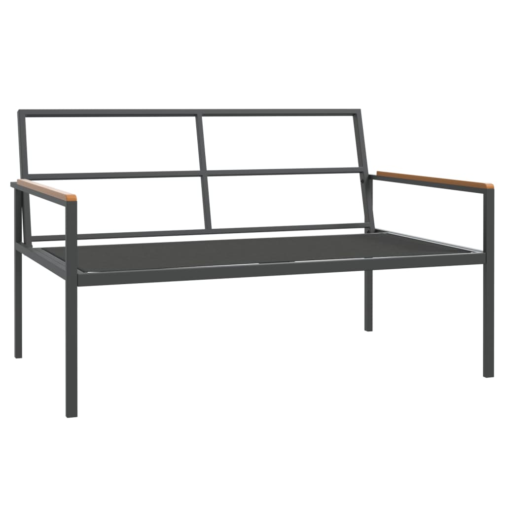 4-tlg. Garten-Lounge-Set mit Kissen Anthrazit Stahl