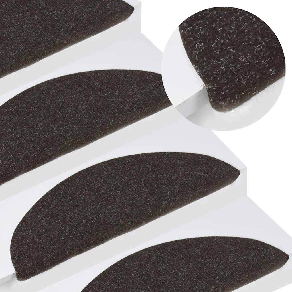 Stufenmatten Selbstklebend 10 Stk. Schwarz 56x17x3 cm