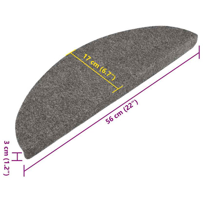 Stufenmatten Selbstklebend 10 Stk. Grau 56x17x3 cm