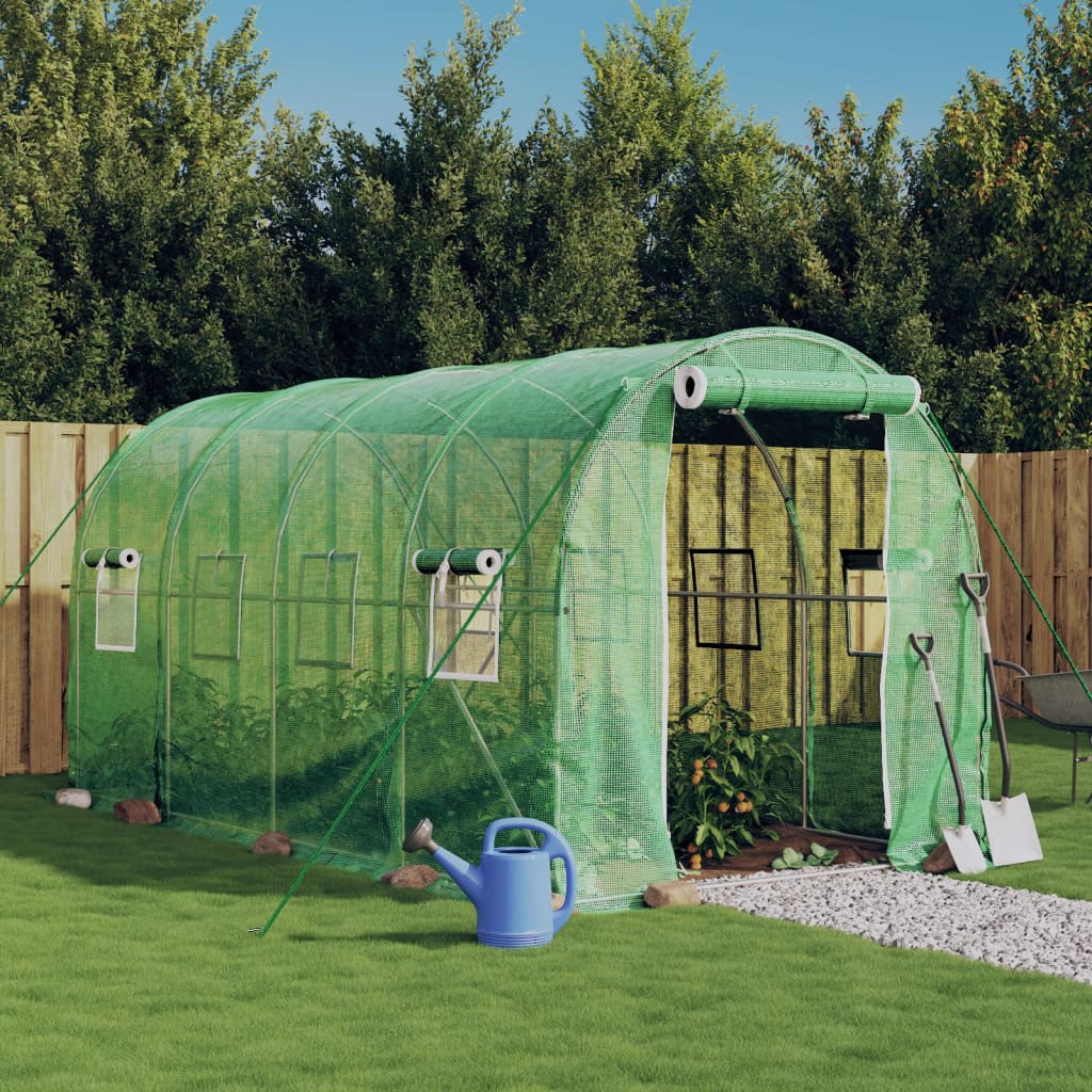 Gewächshaus mit Stahlrahmen Grün 8 m² 4x2x2 m