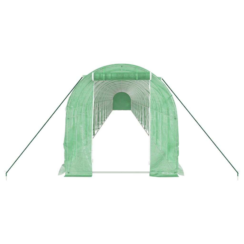 Gewächshaus mit Stahlrahmen Grün 48 m² 24x2x2 m