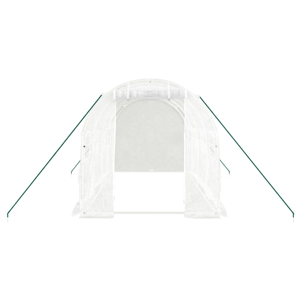 Gewächshaus mit Stahlrahmen Weiß 8 m² 4x2x2 m