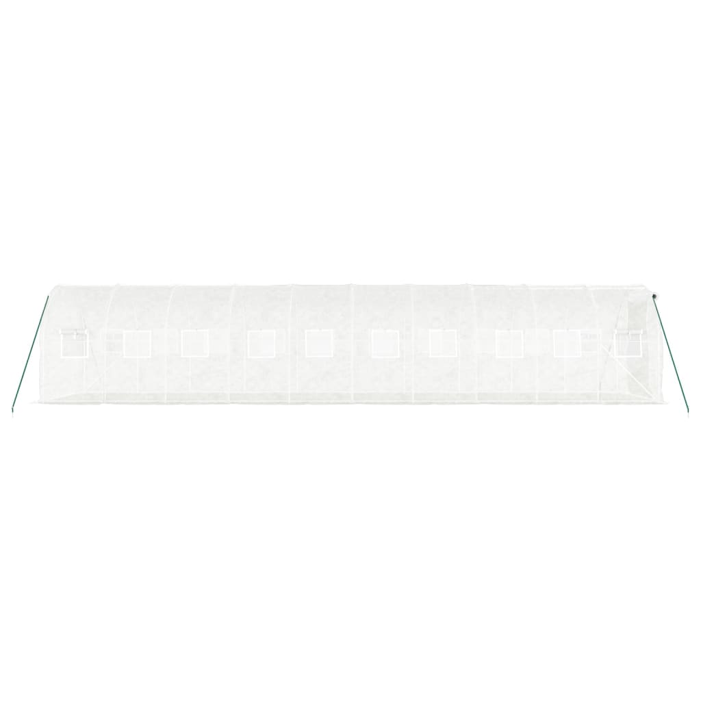 Gewächshaus mit Stahlrahmen Weiß 20 m² 10x2x2 m