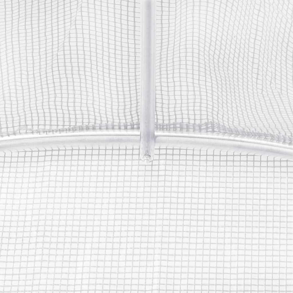 Greenhouse with steel frame white 12 m² 4x3x2 m