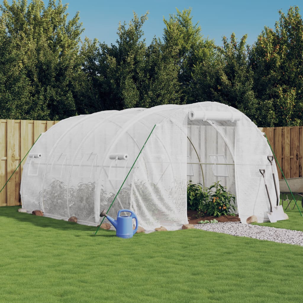 Greenhouse with steel frame white 12 m² 4x3x2 m