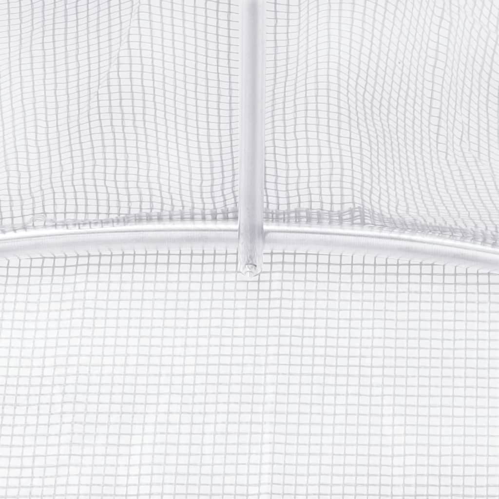 Gewächshaus mit Stahlrahmen Weiß 120 m² 24x5x2,3 m