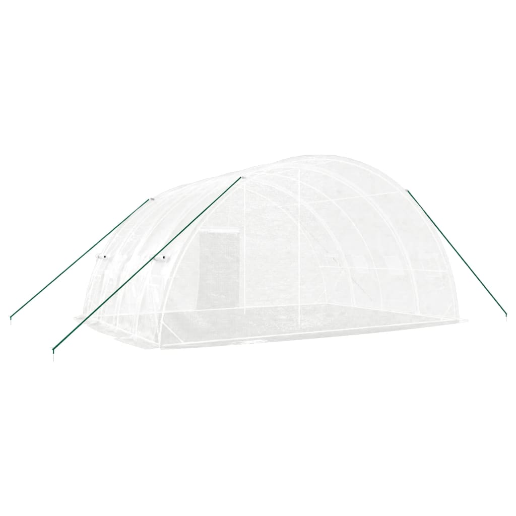 Gewächshaus mit Stahlrahmen Weiß 24 m² 6x4x2,85 m