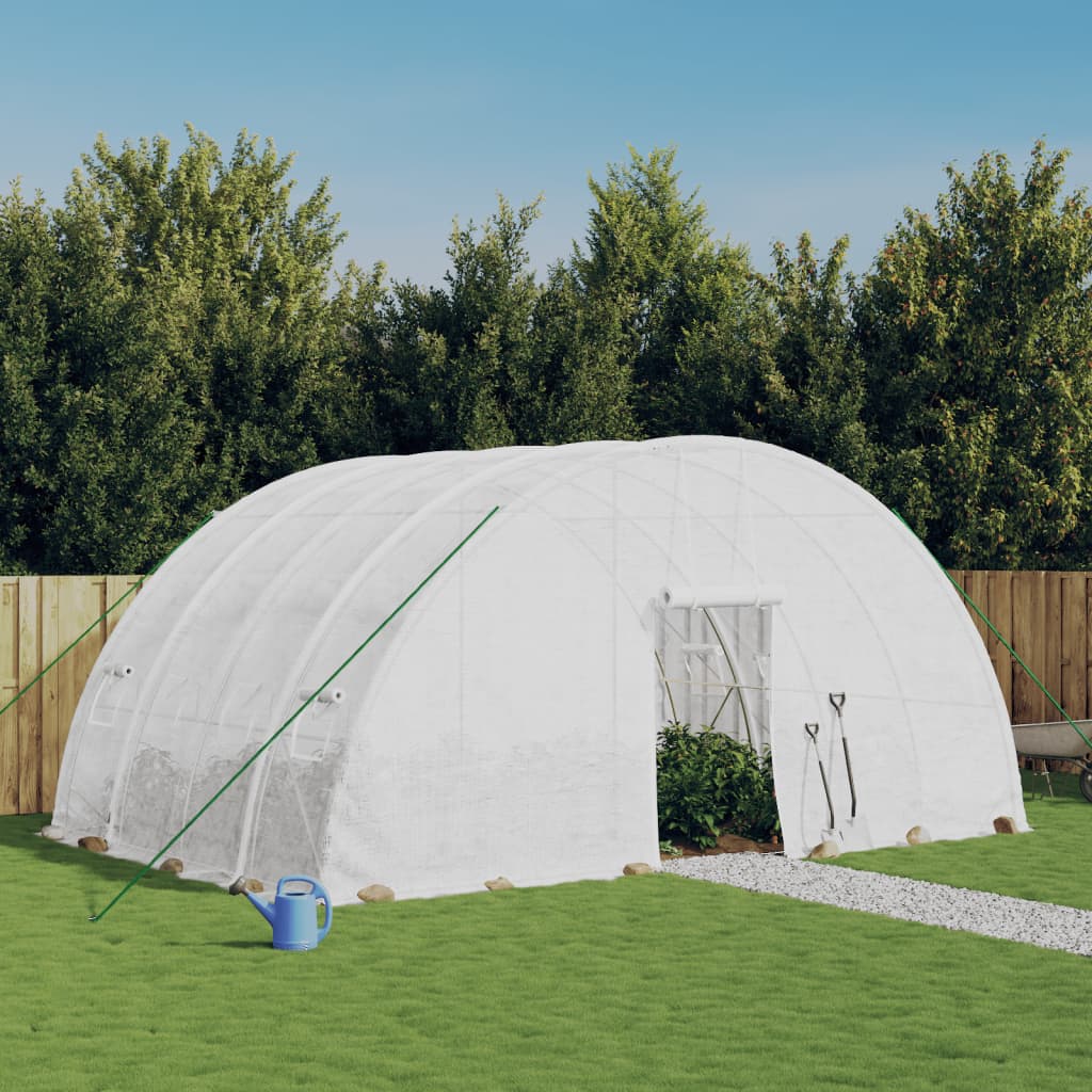 Greenhouse with steel frame white 24 m² 6x4x2.85 m