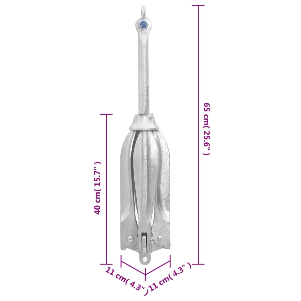Klappanker Silber 10 kg Feuerverzinktes Gusseisen