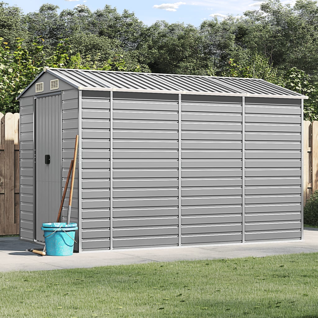 Gartenhaus Hellgrau 191 x 300 x 198 cm Verzinkter Stahl