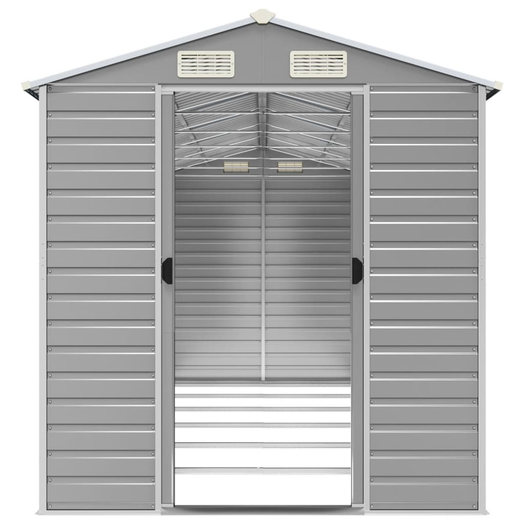 Gartenhaus Hellgrau 191 x 555 x 198 cm Verzinkter Stahl