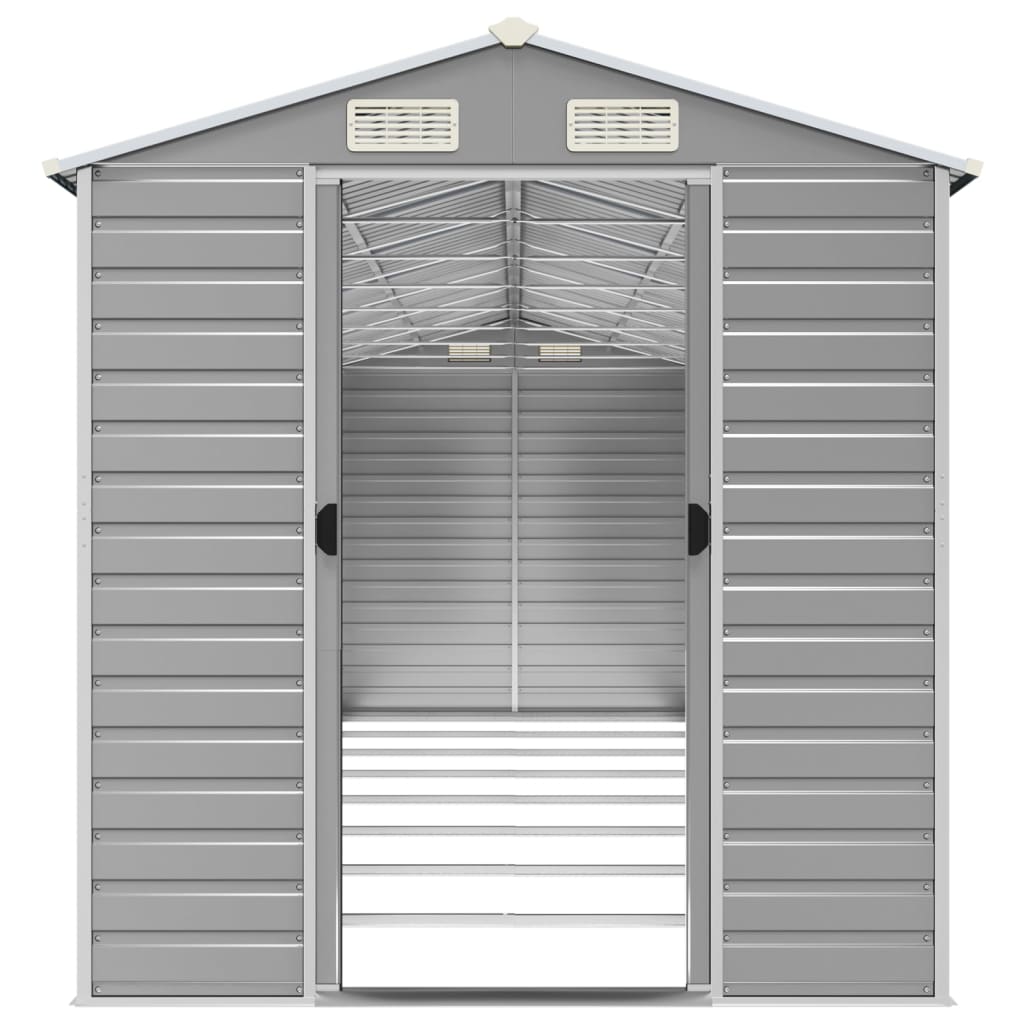 Gartenhaus Hellgrau 191x725x198 cm Verzinkter Stahl
