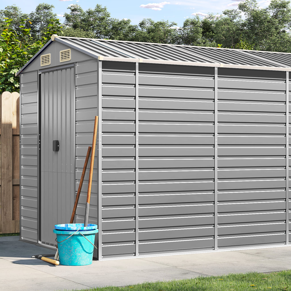 Gartenhaus Hellgrau 191 x 980 x 198 cm Verzinkter Stahl