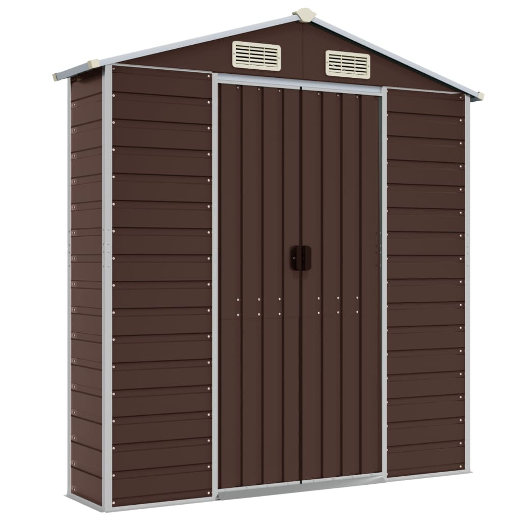 Gartenhaus Braun 191x385x198 cm Verzinkter Stahl